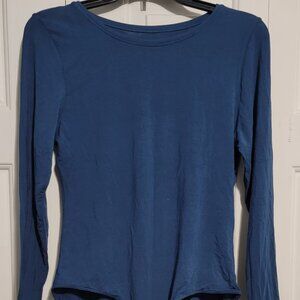 Cuddl Duds Softwear with Stretch Long Sleeve Bodysuit, Medium, Navy